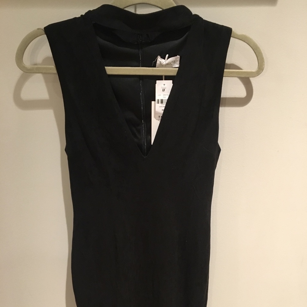 LF Black Choker Suede Dress